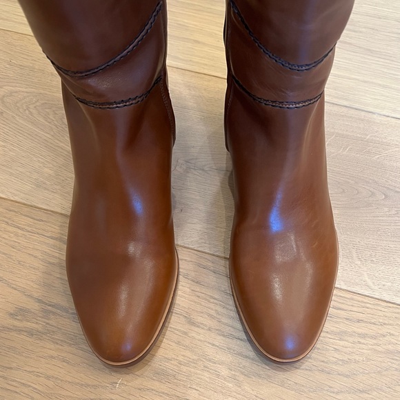 Chloe over-the-knee tan leather boots. New, never worn. - Picture 4 of 9